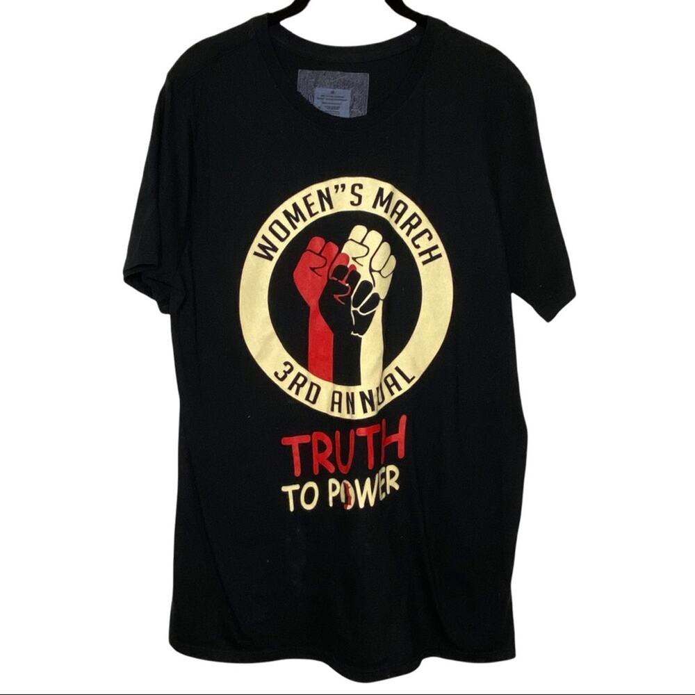 Women’s March 3rd Annual Truth To Power Black Graphic Short Sleeve Shirt Medium